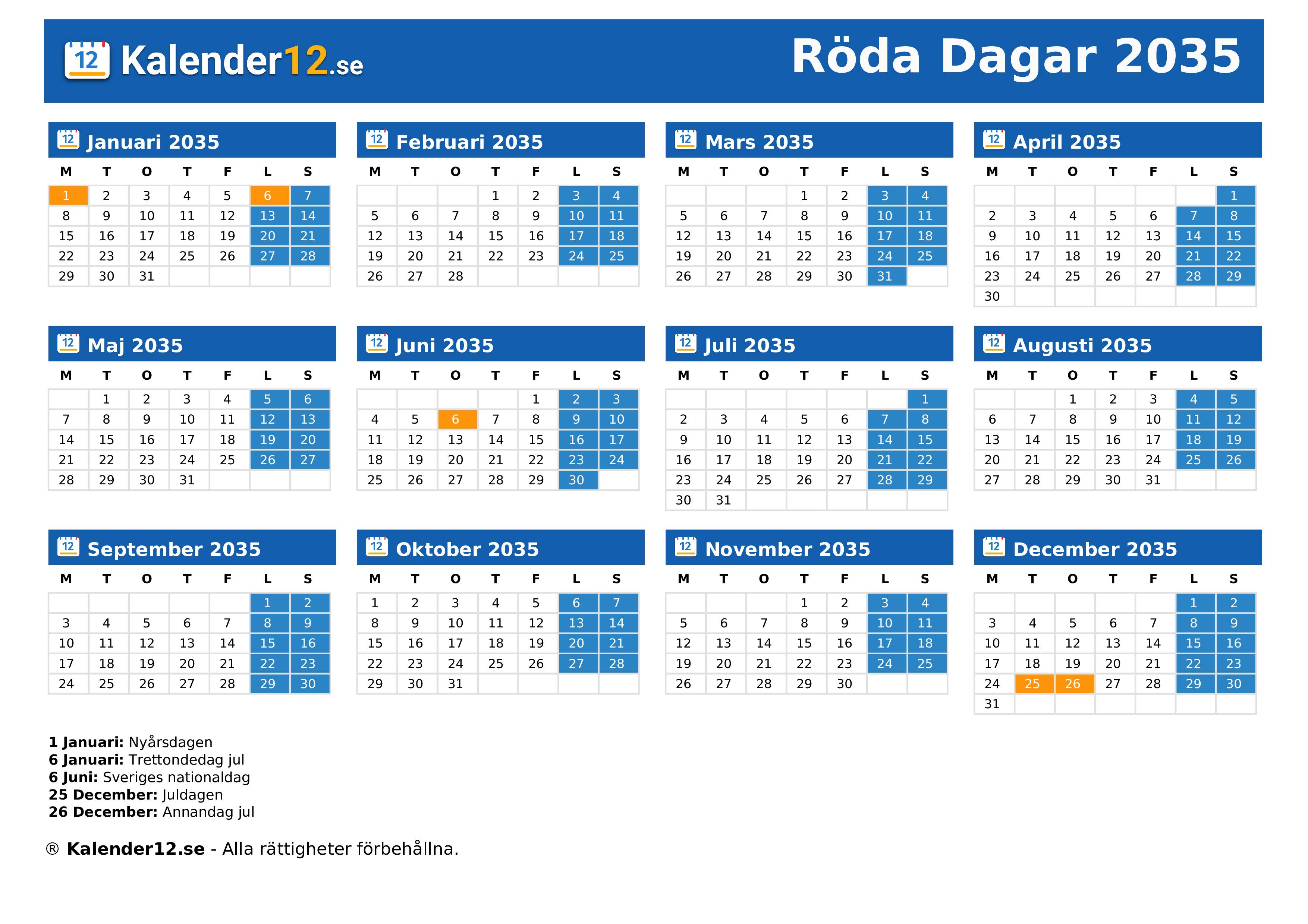 Röda Dagar 2035
