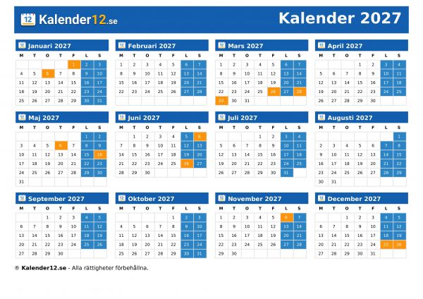Kalender 2027